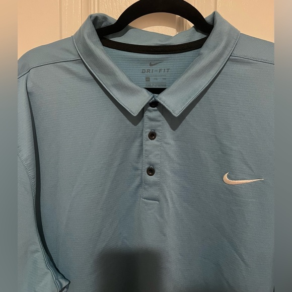 Nike Golf Men's Dri-Fit Light Blue Polo Style Shirt Size XXL Active Sport Wear - Picture 7 of 11